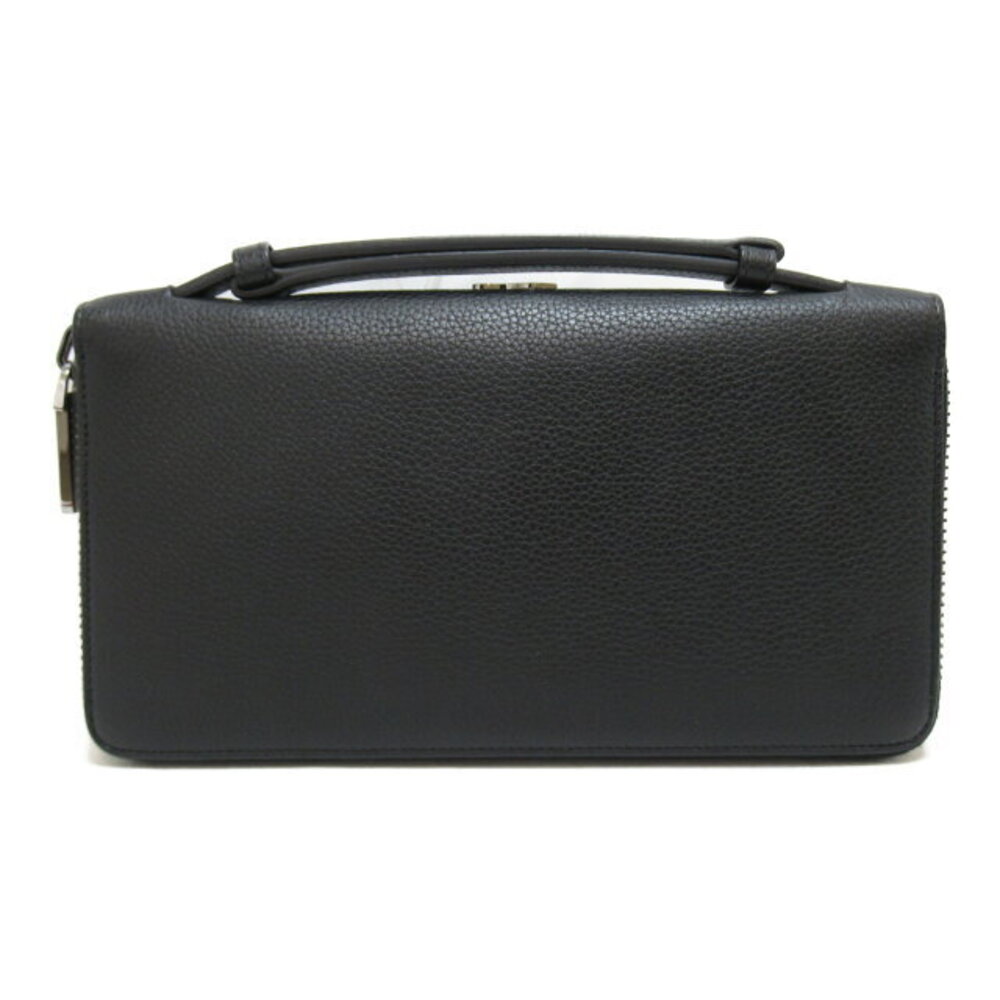Christian Louboutin Leather Round Long Black Wallet